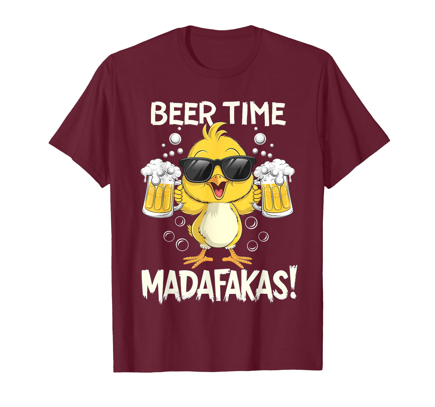 Beer Time Madafakas Funny Duck T-Shirt