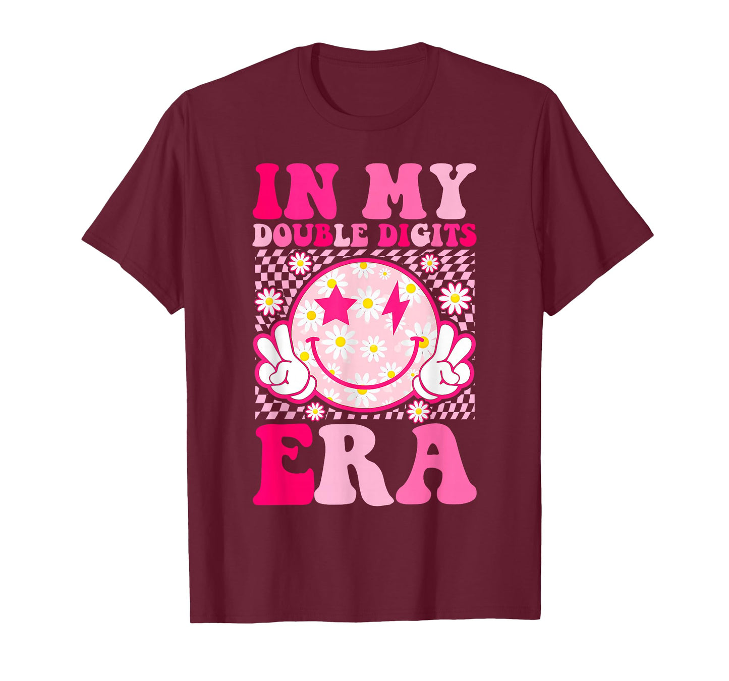 Birthday Happy Face For Women Girls In My Double Digits Era T-Shirt