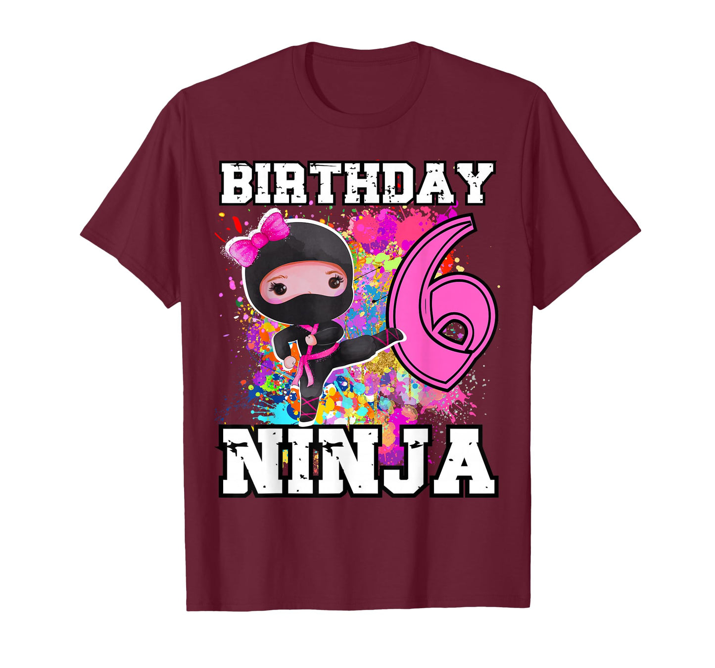 Birthday Ninja 6 year old Funny Ninja Party Birthday T-Shirt