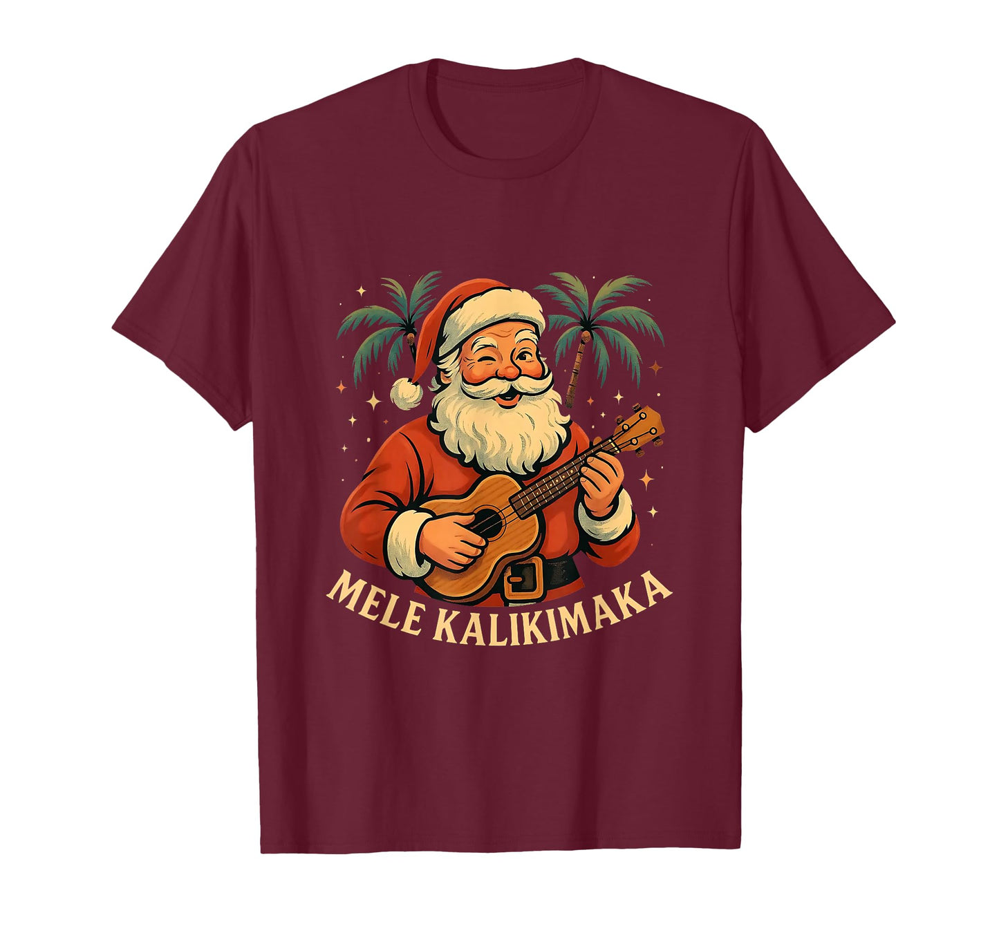 Mele Kalikimaka Hawaiian Santa Tropical Vintage Christmas T-Shirt