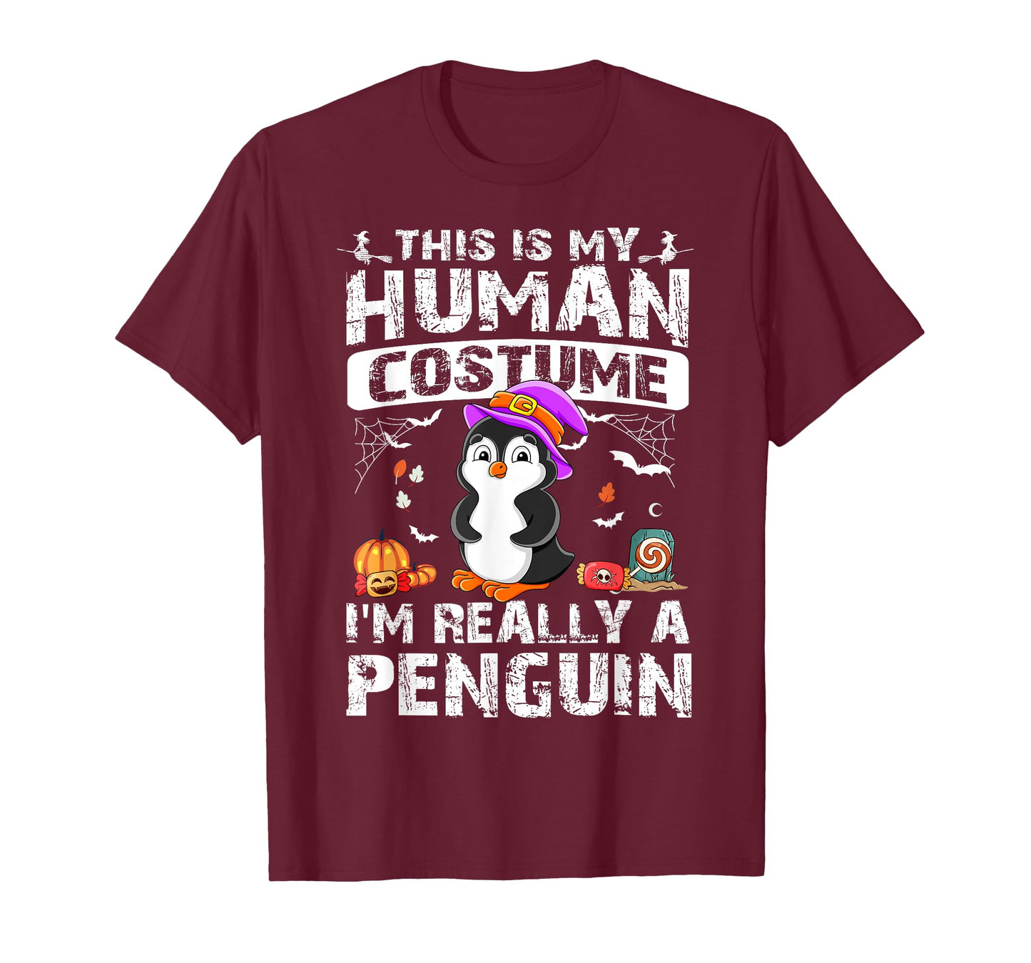 This Is My Human Costume I'm Really A Penguin Halloween T-Shirt