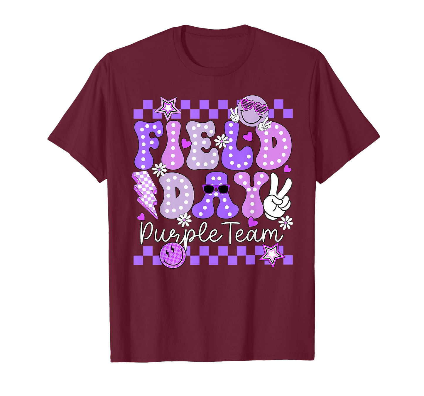 Funny Field Day Purple Team Field Trip Matching Teacher Kids T-Shirt