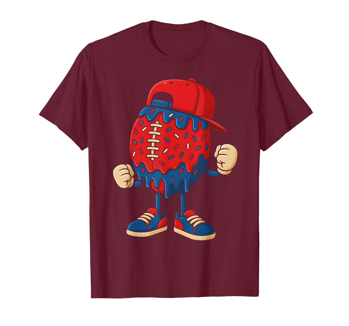 Football Drip Boys Ice Cream Drip Red White and Blue Youth T-Shirt