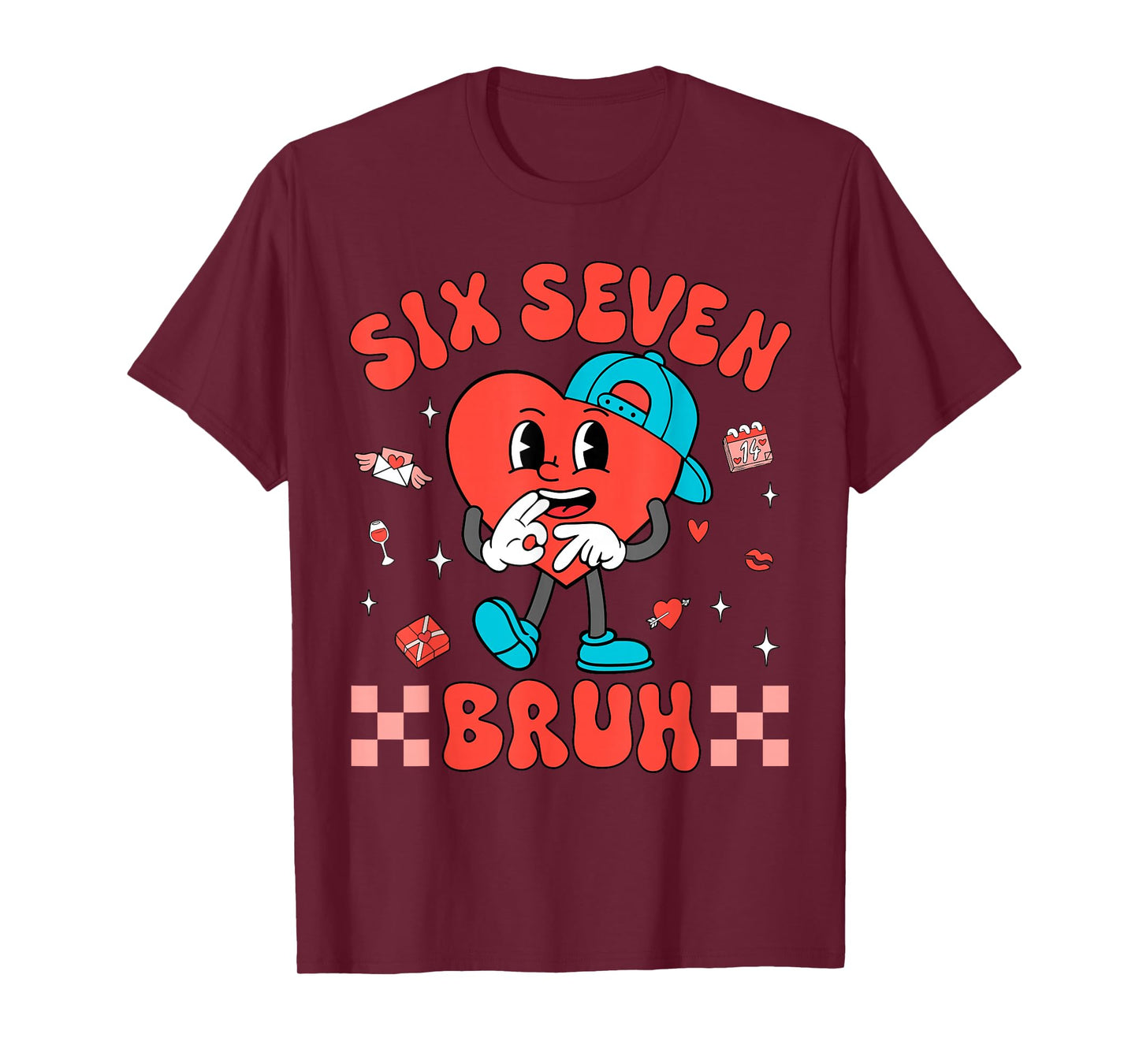Six Seven 67 Meme Cool Valentine’s for Teens Boys Girls Kids T-Shirt