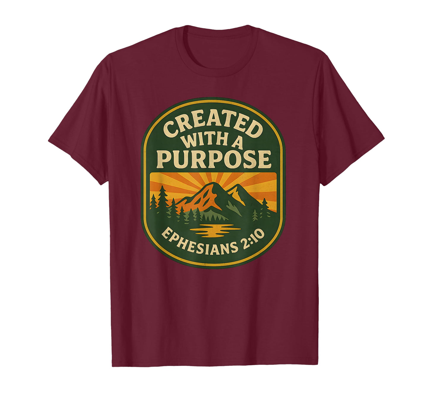 Retro Created with A Purpose Ephesians 2 10 Bible Verse T-Shirt