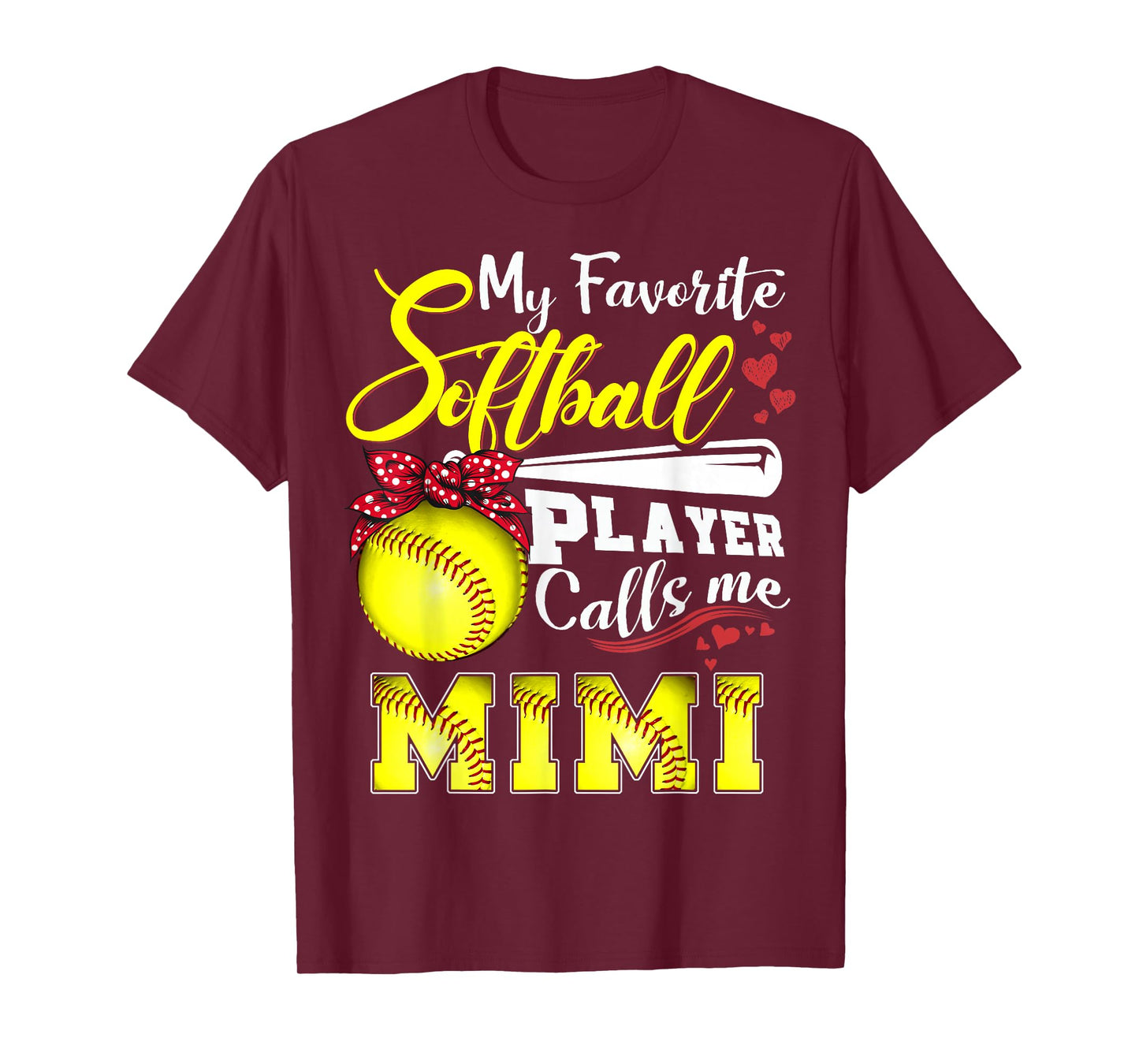 My Favorite Softball Player calls me Mimi Tee Mothers day T-Shirt
