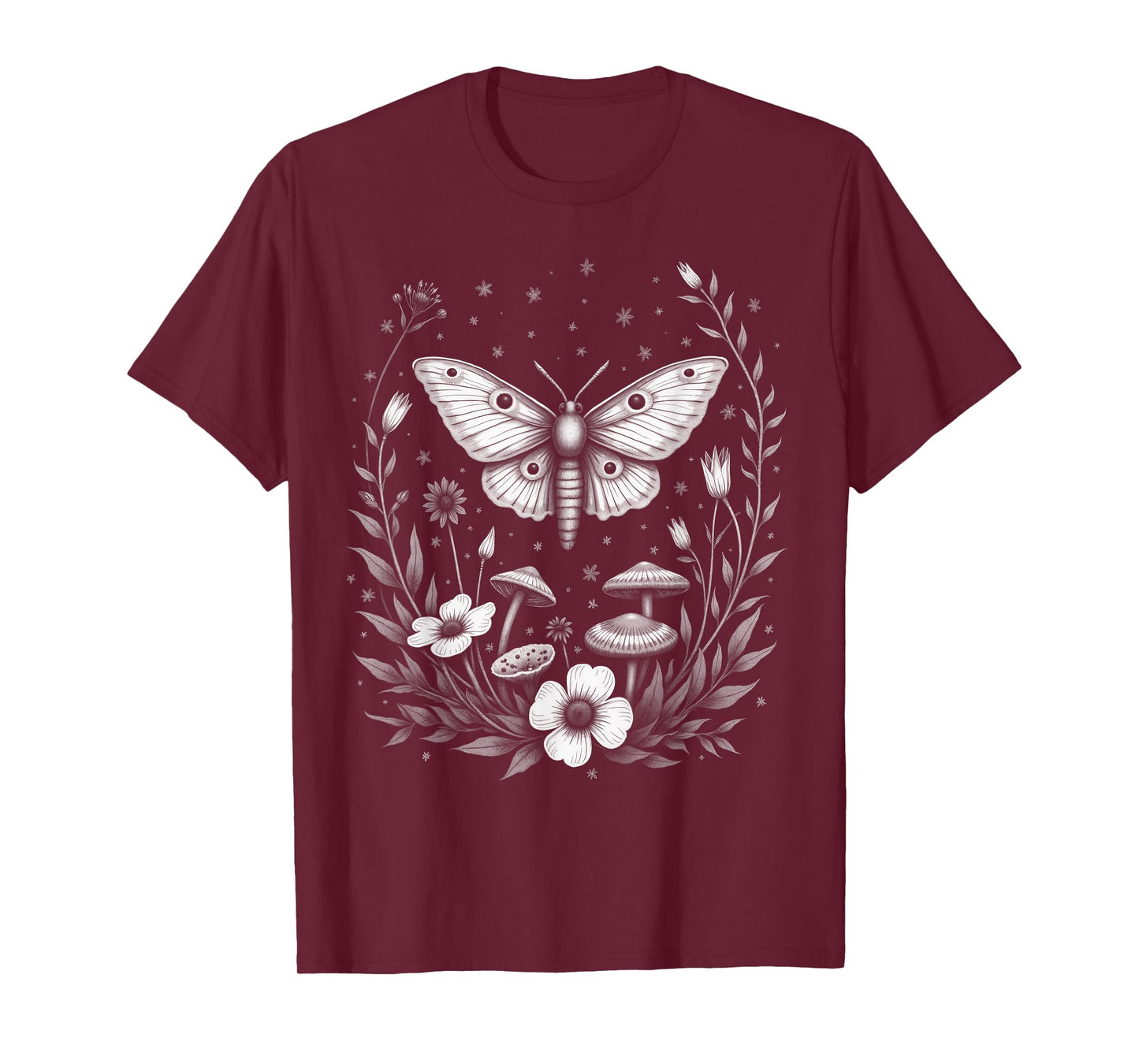 Fairycore Floral Moth Aesthetic Women Girls T-Shirt