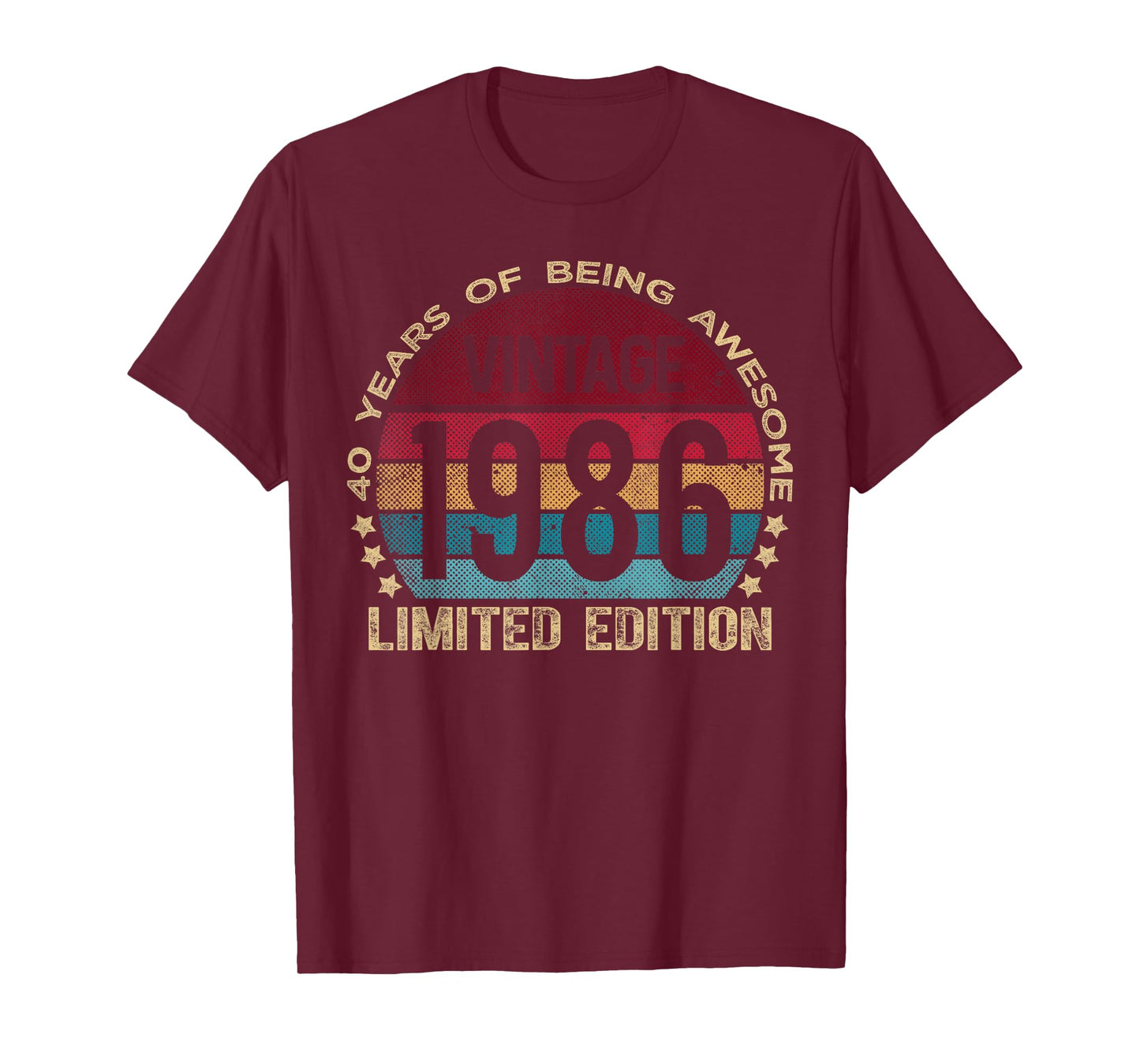 40 Year Old Gifts Vintage 1986 Limited Edition 40th Birthday T-Shirt