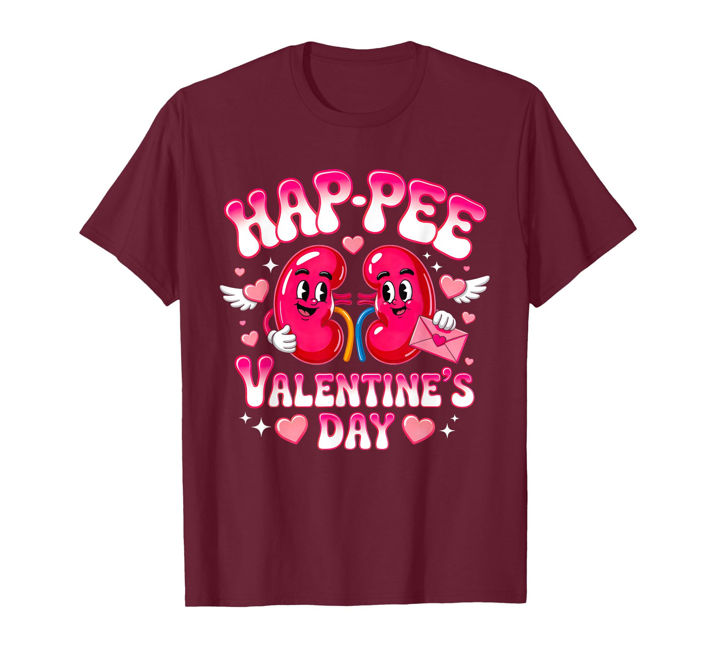 Funny Kidney Hap Pee Valentine Urology Nurse Dialysis Crew T-Shirt