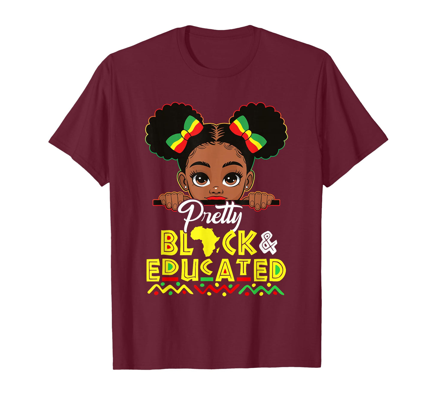 Black History Pretty Black Educated Afro Girl Kids Toddler T-Shirt