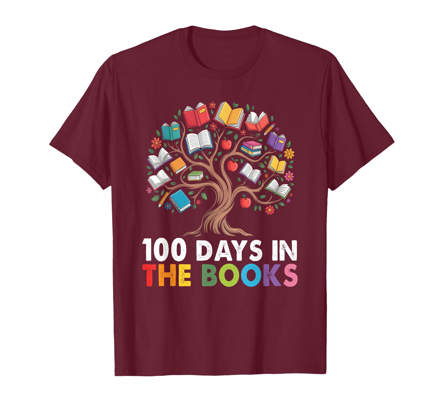100 Days in The Books Reading Teachers Librarians School T-Shirt