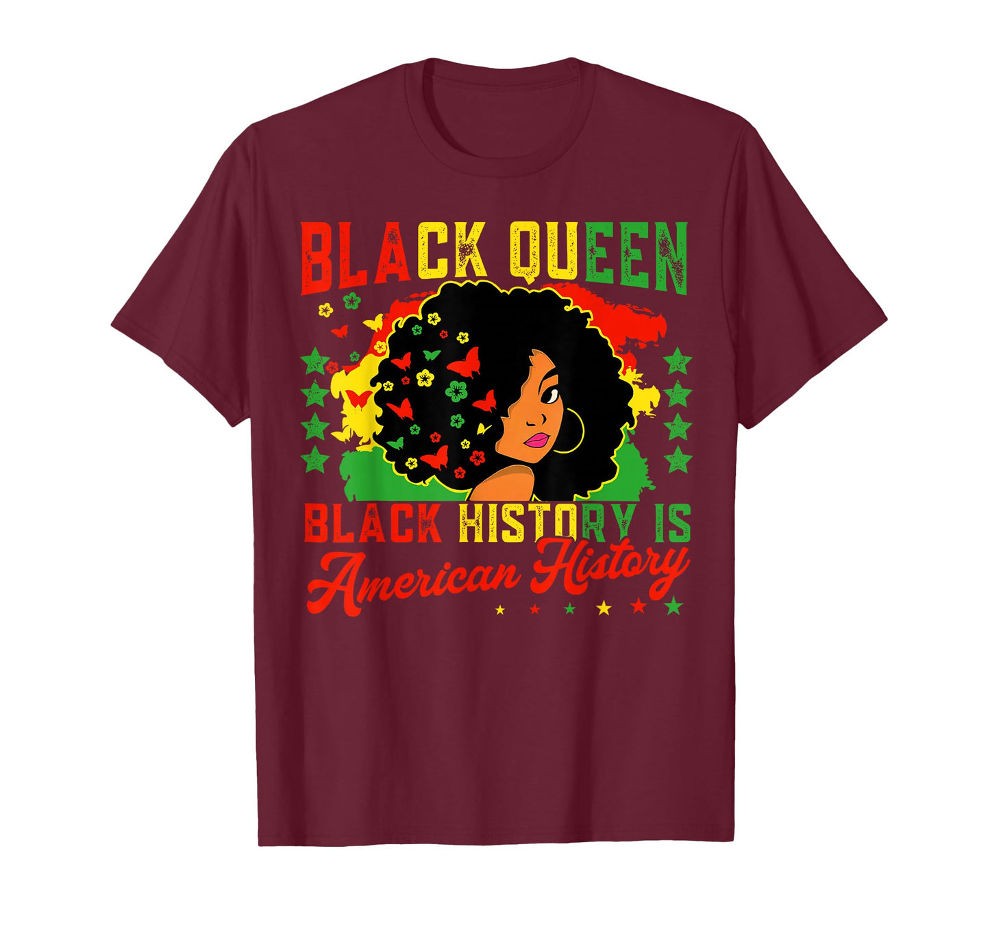 Black Queen Black History is American History Women Girls T-Shirt