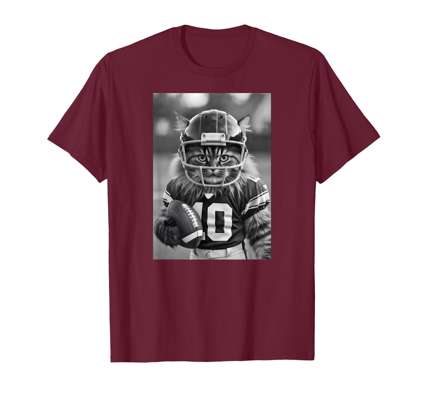 Funny Football Cat American Football Cat Player T-Shirt