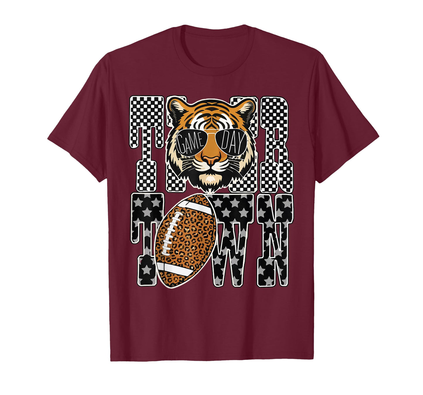 Tiger Town Leopard Football Game Day For Men T-Shirt