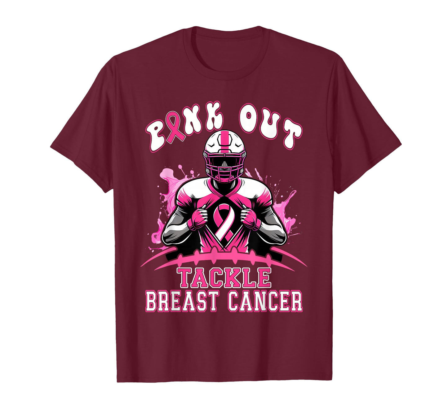 Pink Out Tackle Breast Cancer Awareness American Football T-Shirt