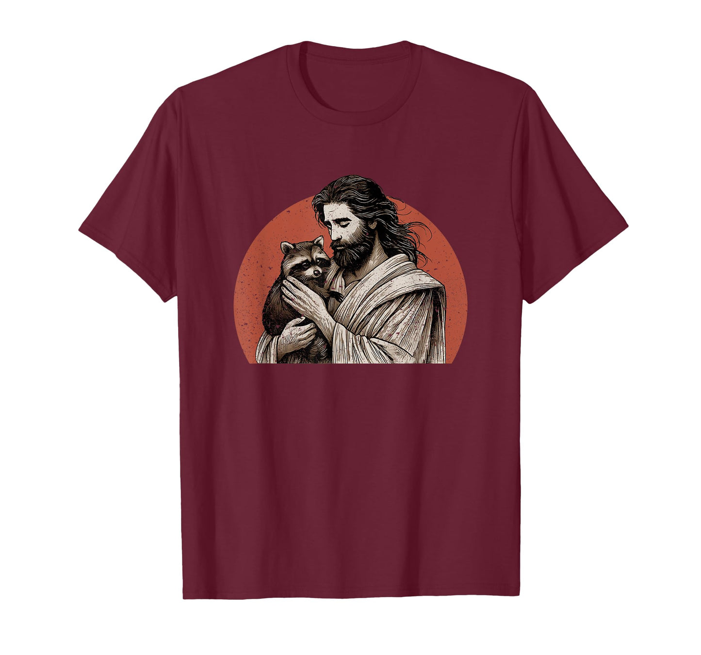 Racoon Lover Trash Panda Christian Jesus Holding A Raccoon T-Shirt