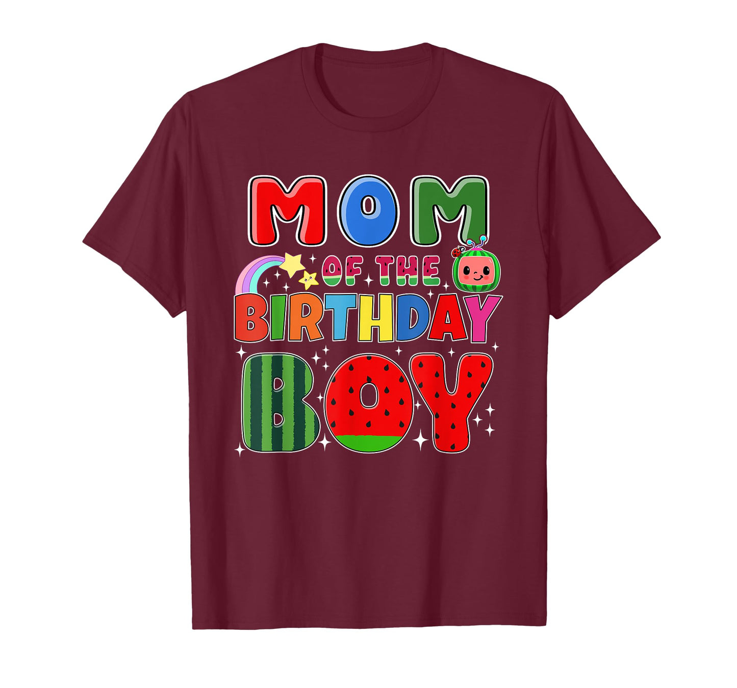 Mom of The Birthday Boy Melon Family Matching Funny T-Shirt