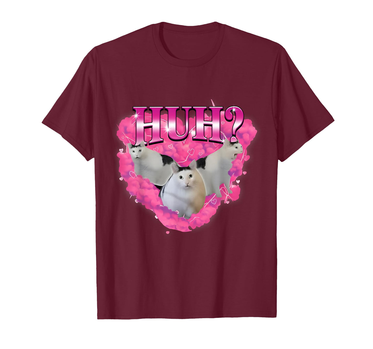 Huh Funny Dank Cat Meme Ugly Unhinged 90s Retro Vintage T-Shirt
