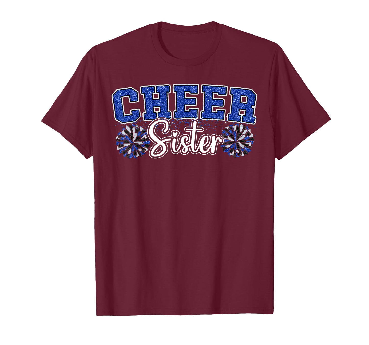 Cheer Sister My Favorite Cheerleader Calls Me Sisters Blue T-Shirt