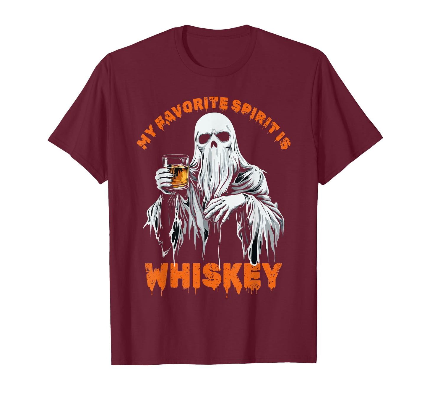 My Favorite Spirit Is Whiskey Halloween Ghost Costume T-Shirt