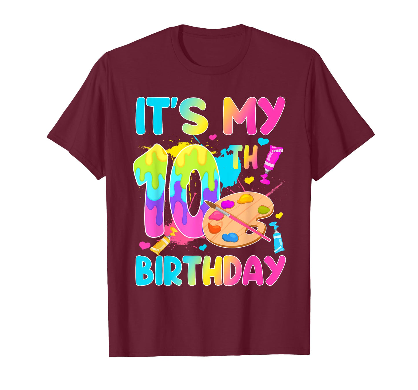 It's My 10th Birthday Painting Art Theme 10 Year Old Artist T-Shirt