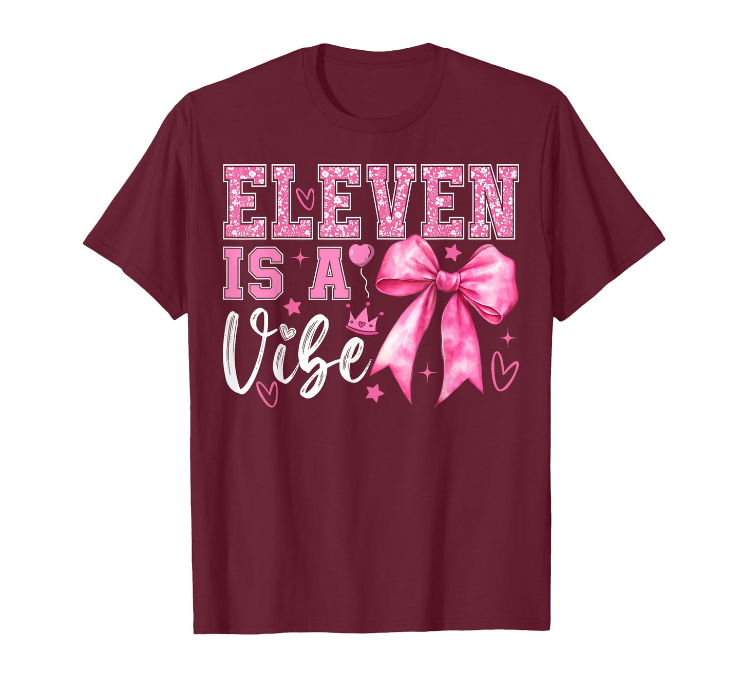Eleven is A Vibe Coquette 11th Birthday 11 Years Old Girls T-Shirt