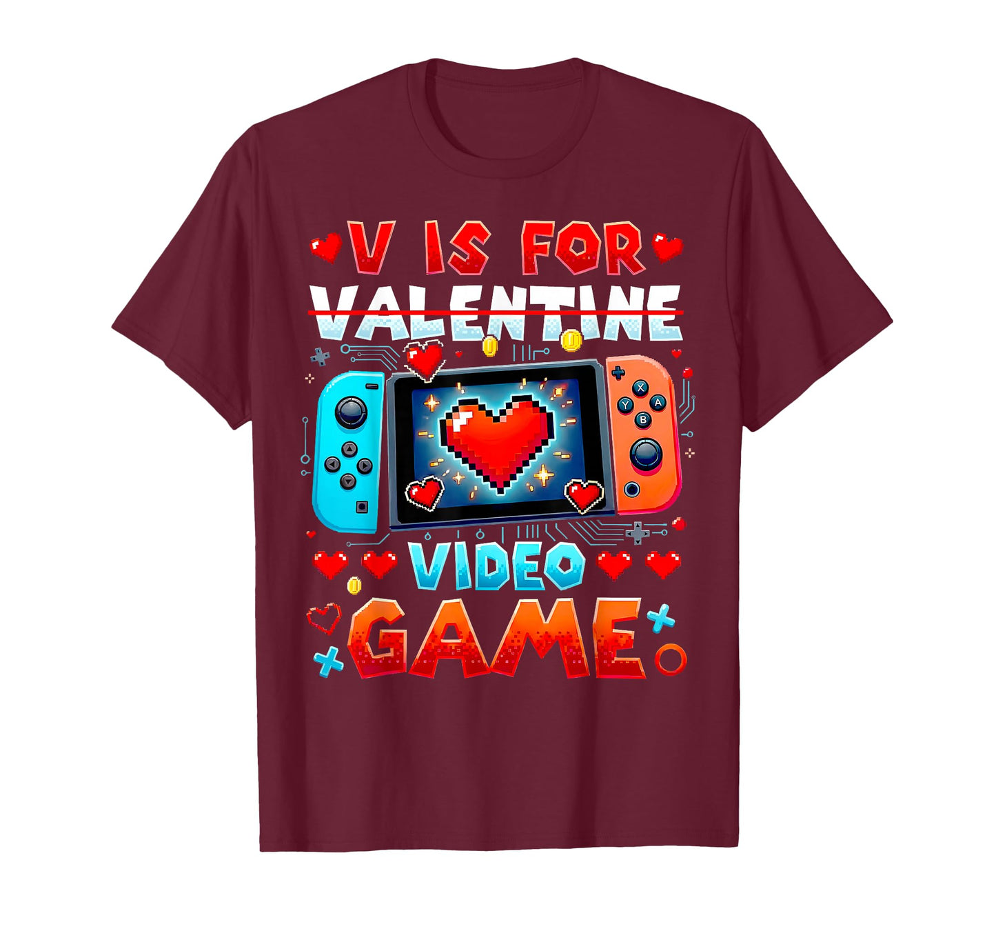 V is for Video Games Shirt Anti Valentine's Day Game Lover T-Shirt