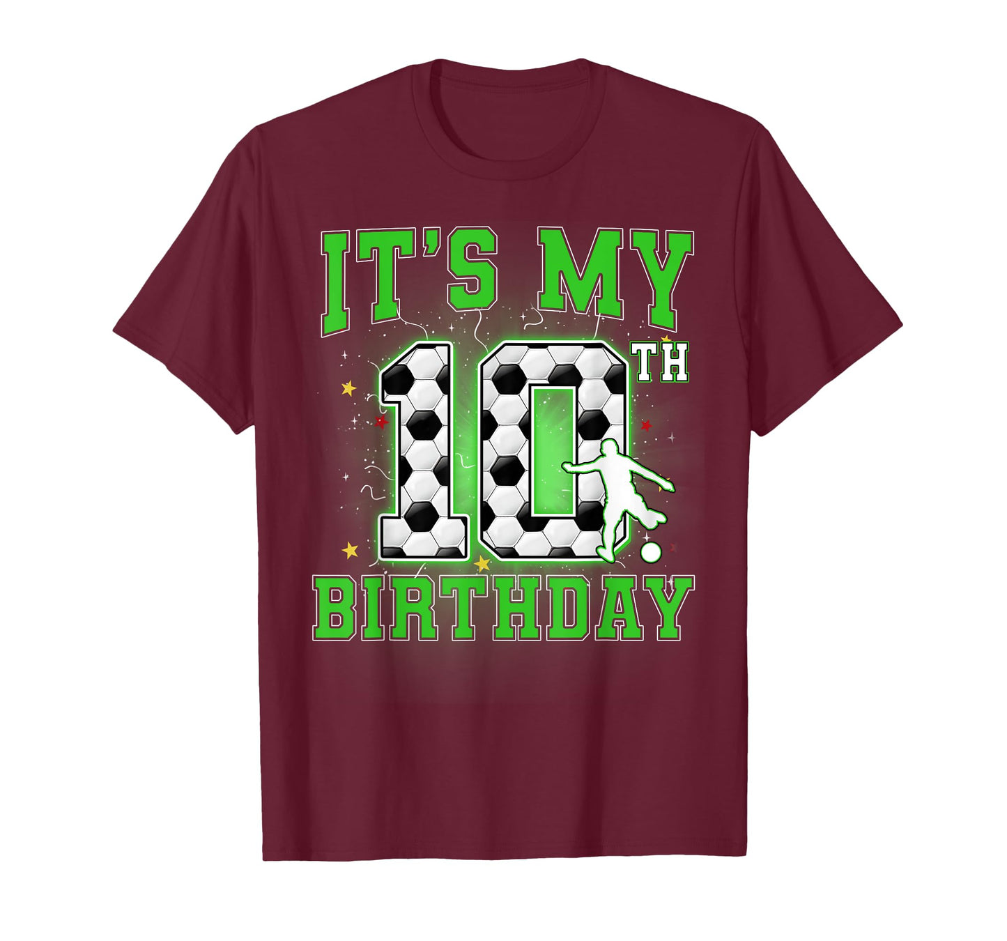 10th Birthday Boy Soccer 10 Year Old Sport 10yr Boys Party T-Shirt