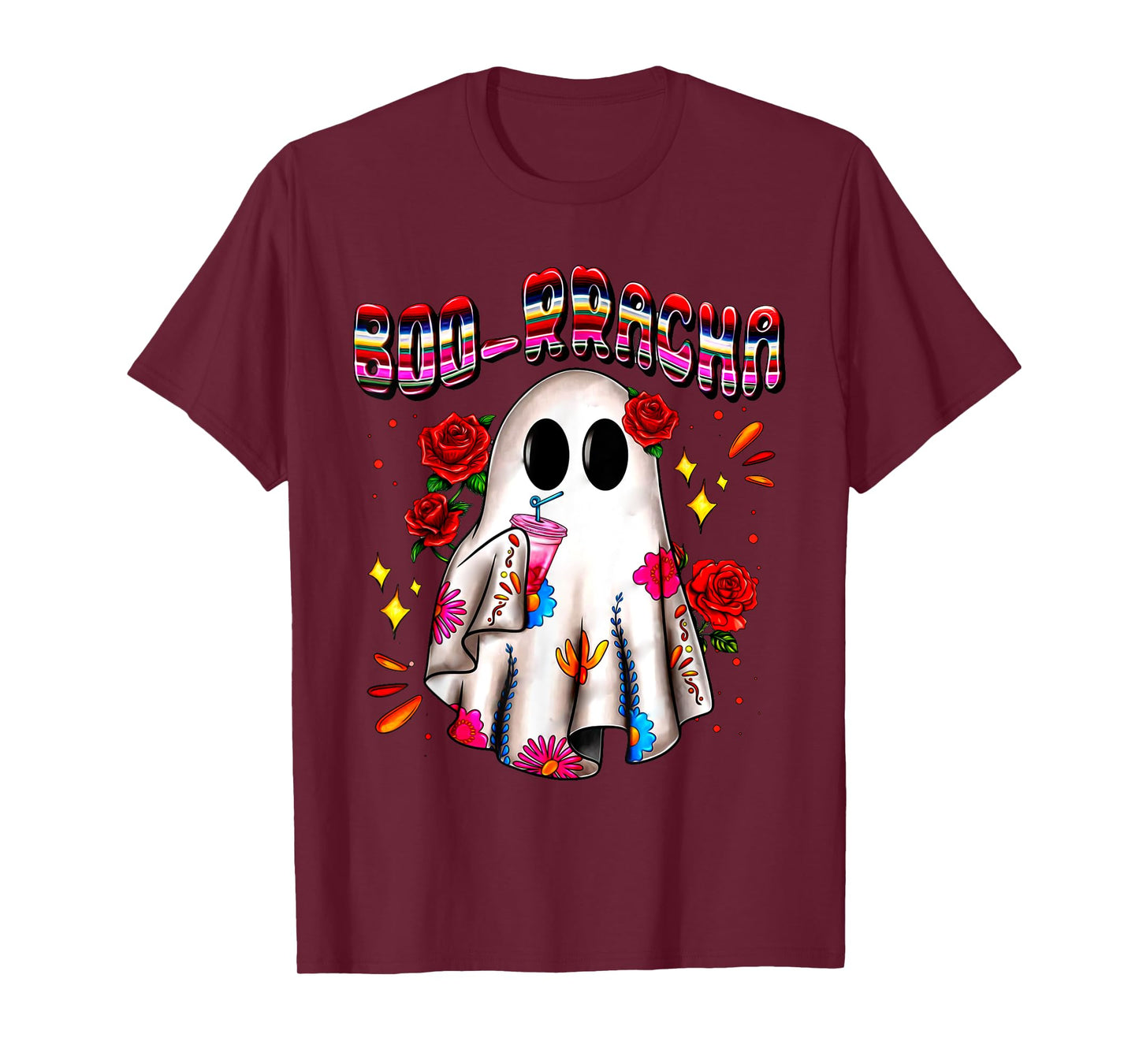 Boo-Racha Cute Ghost Drink Fiesta Halloween Funny T-Shirt