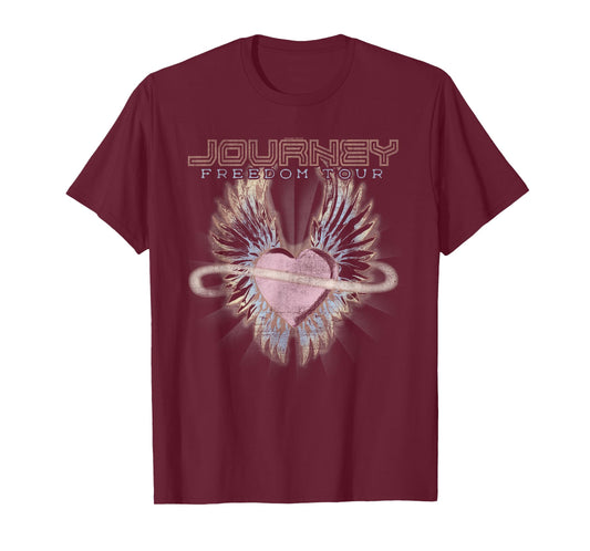 Journey Freedom Tour Pastel Heart and Logo Vintage Band T-Shirt