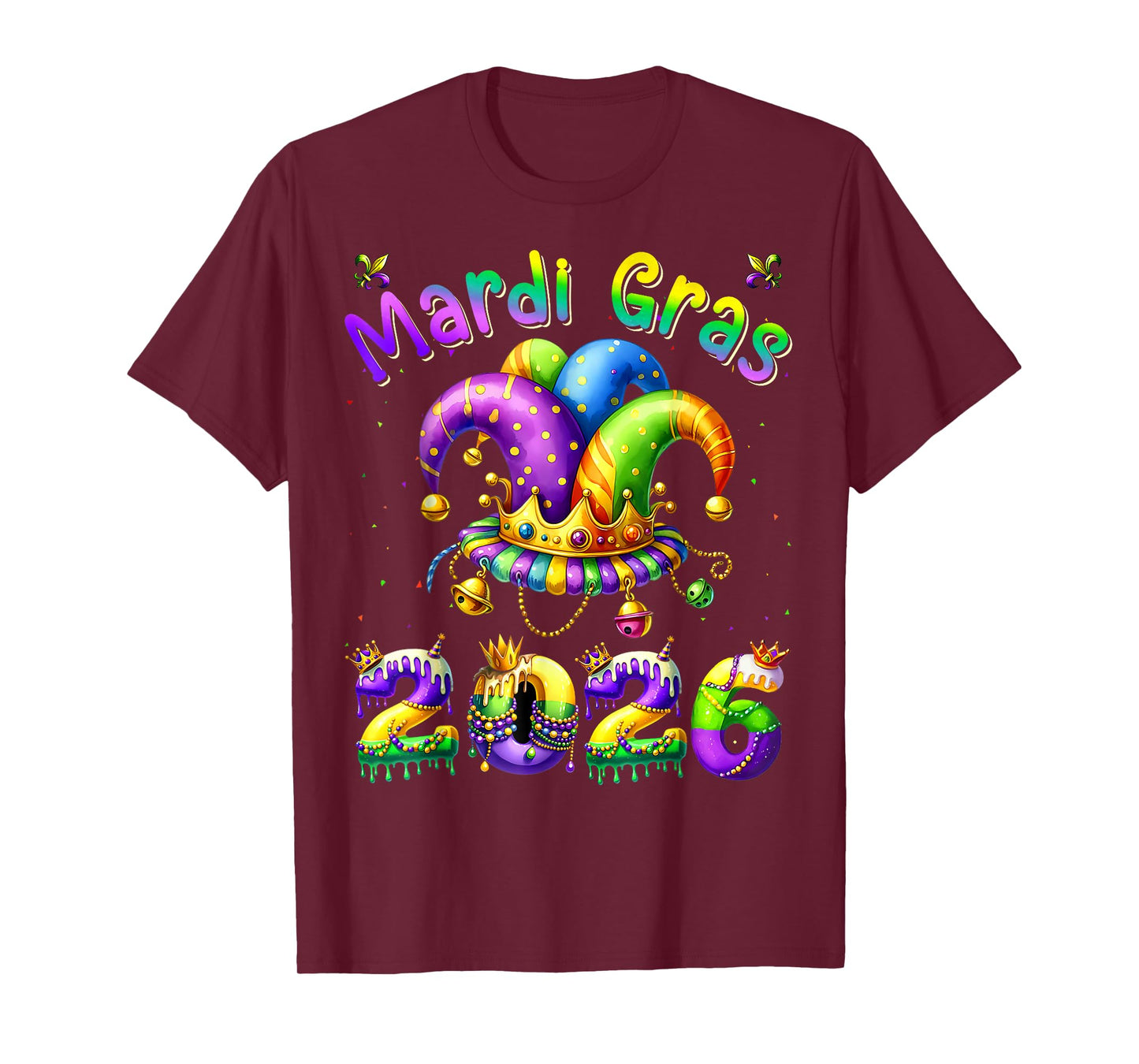 Mardi Gras 2026 Jester Outfit Kids Girls Boys Men Women T-Shirt