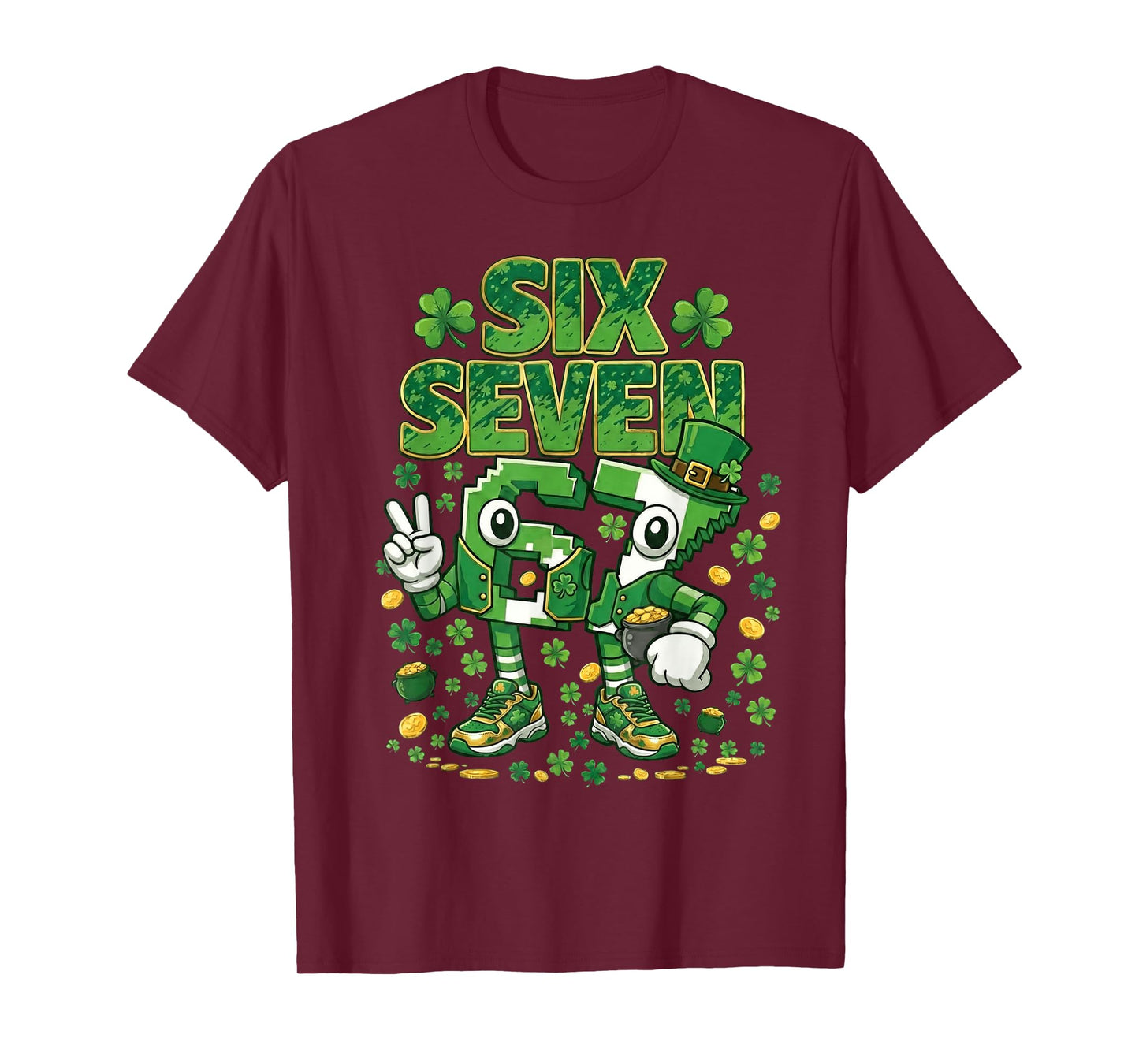St Patricks Day 67 Boys Kid Irish Shamrock St Pattys Day 6 7 T-Shirt