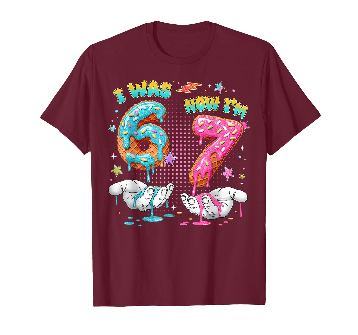 7 Year Old Birthday Funny I was 6 Now I'm 7 Boy Girl Kid T-Shirt