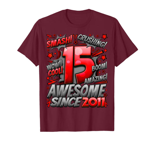 15 Year Old Gifts for Boys 15th Birthday Boy 15 Year Old Boy T-Shirt