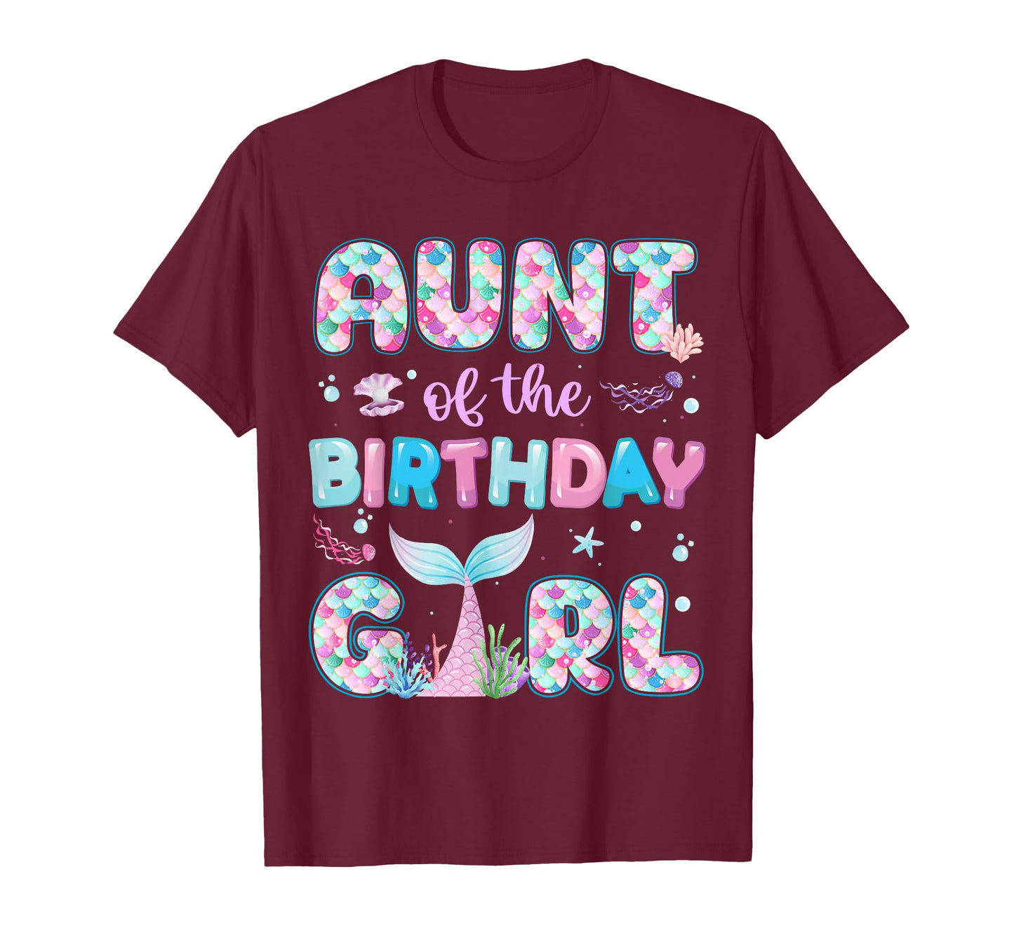 Aunt Of The Birthday Mermaid Girl Family Matching Party T-Shirt