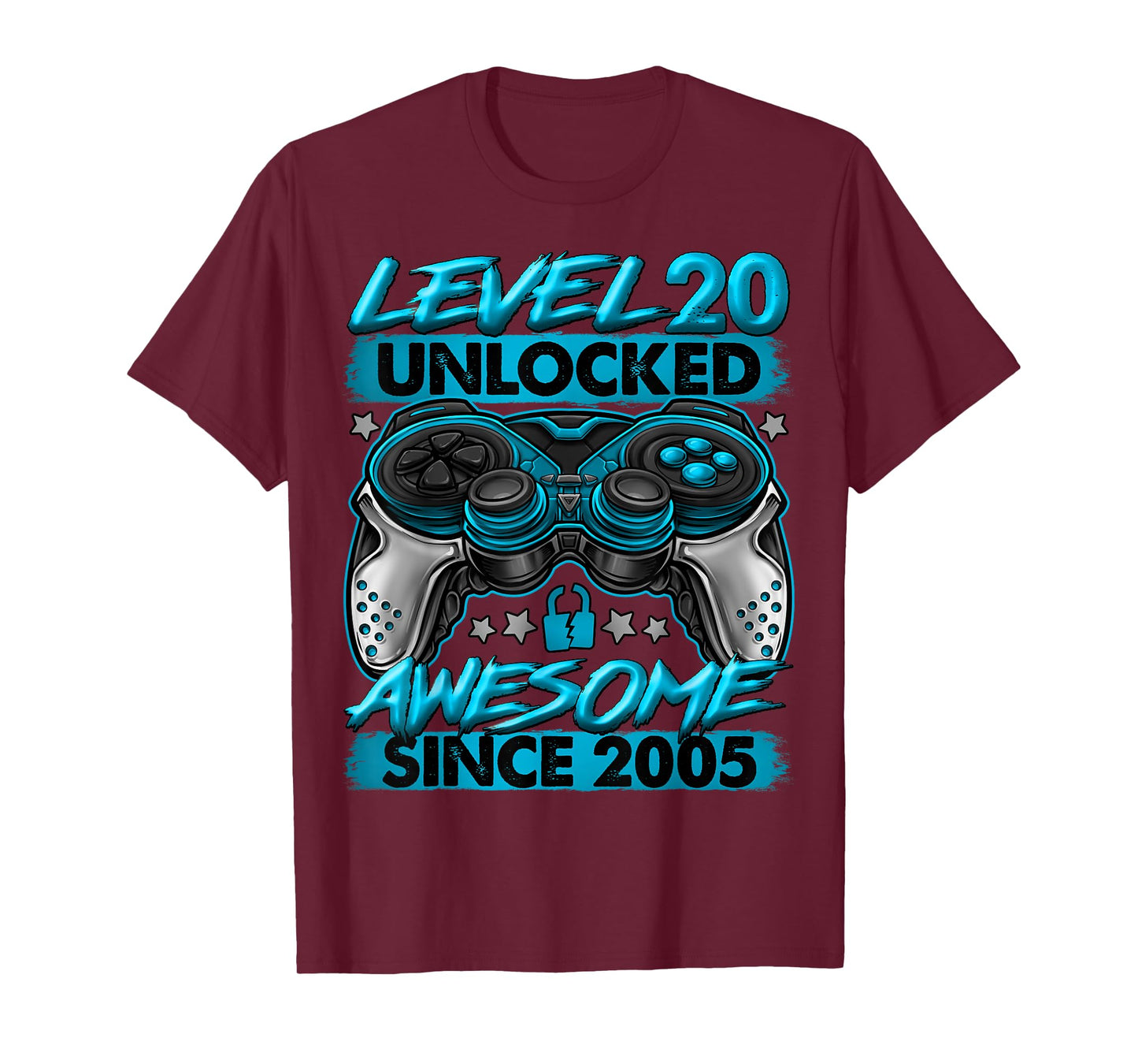 Level 20 Unlocked 20 Year Old Gifts Boys 20th Birthday Boy T-Shirt
