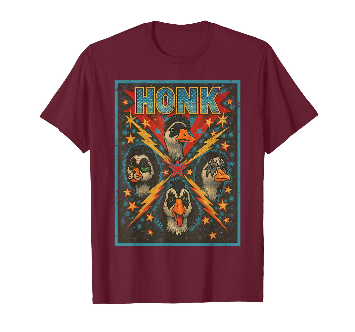 Vintage Goose Funny Rock and Roll Music Band Concert Lover T-Shirt