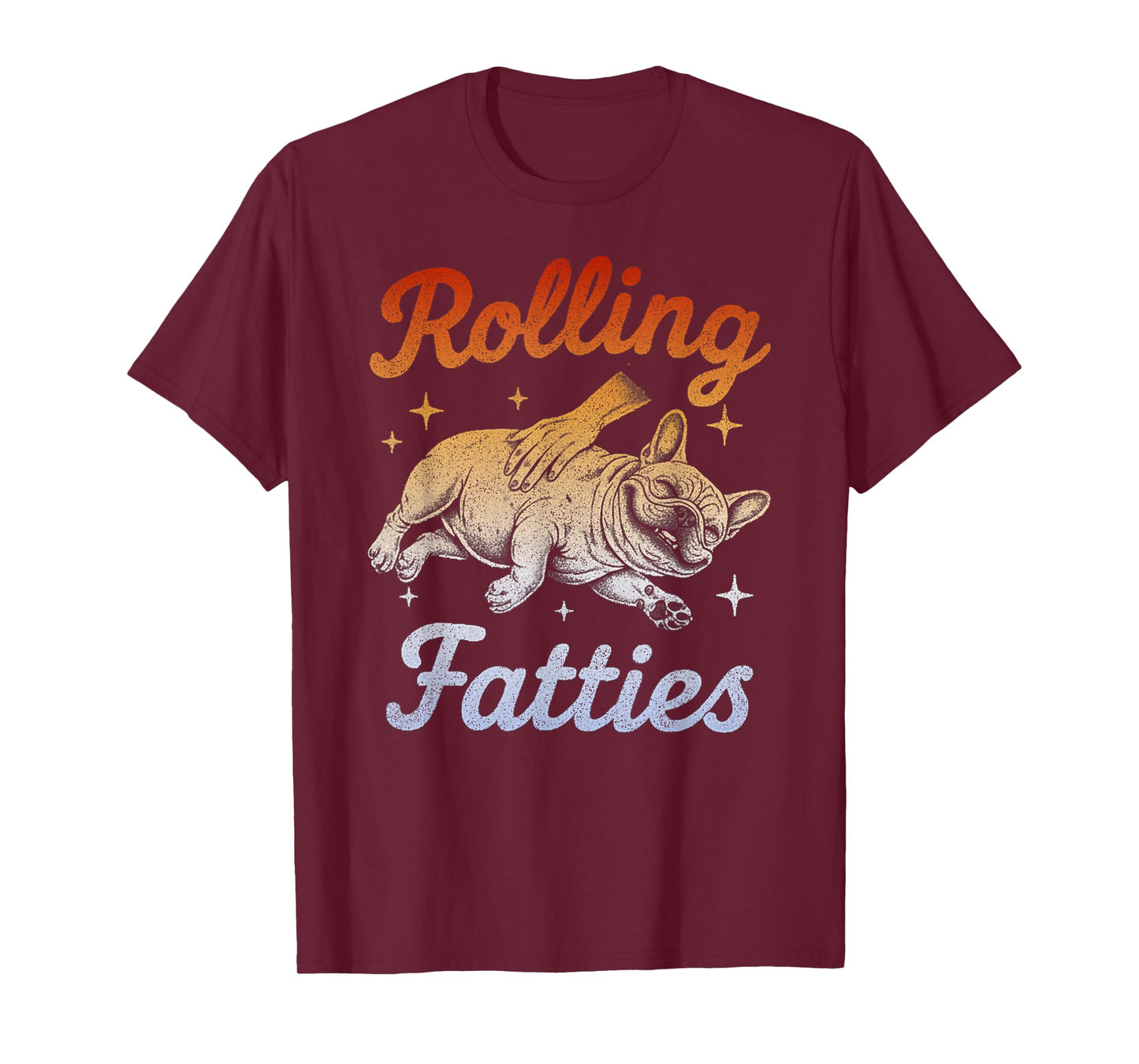 Rolling Fatties French Bulldog Retro Vintage T-Shirt