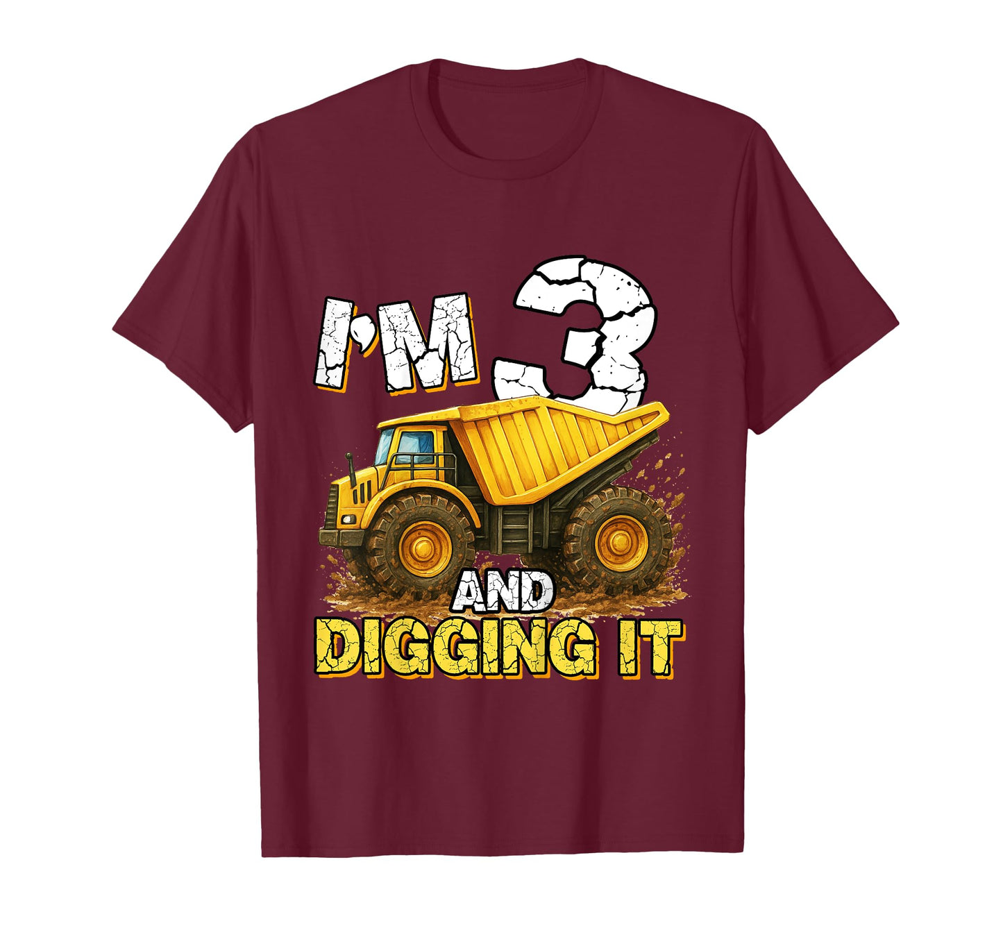 I'm 3 And Digging It 3rd Birthday Boy Construction Excavator T-Shirt
