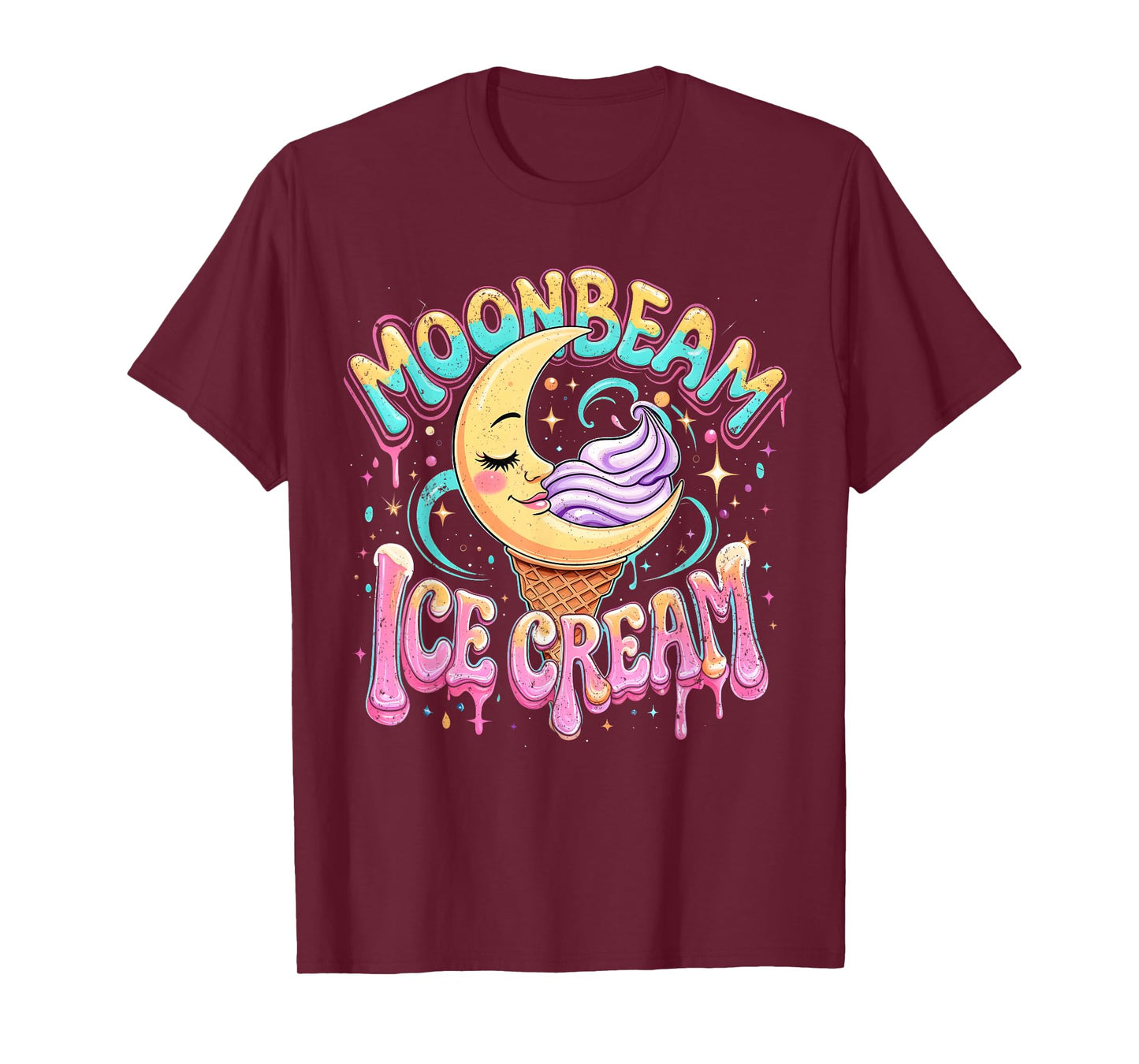 Moonbeam Ice Cream Cute Celestial Dessert Art T-Shirt