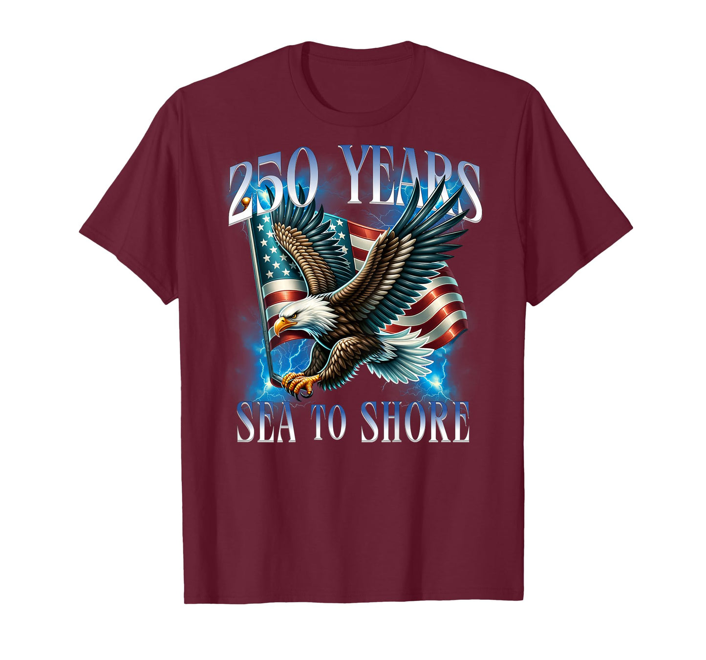 On Back. 250 Years Sea to Shore 250th Military Anniversary T-Shirt