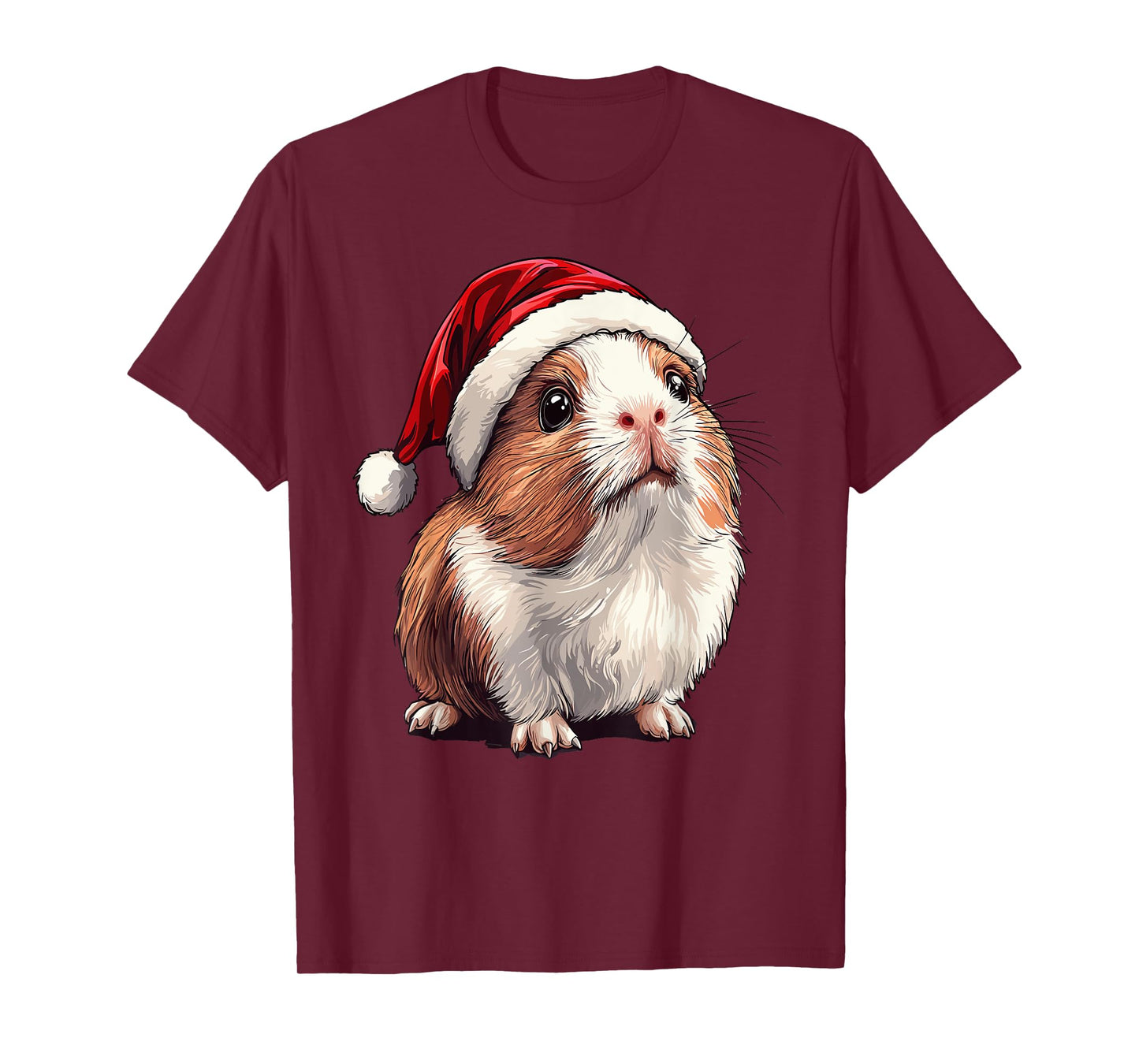 Xmas Guinea Pig Lovers Christmas Pajama Guinea Pig Santa Hat T-Shirt