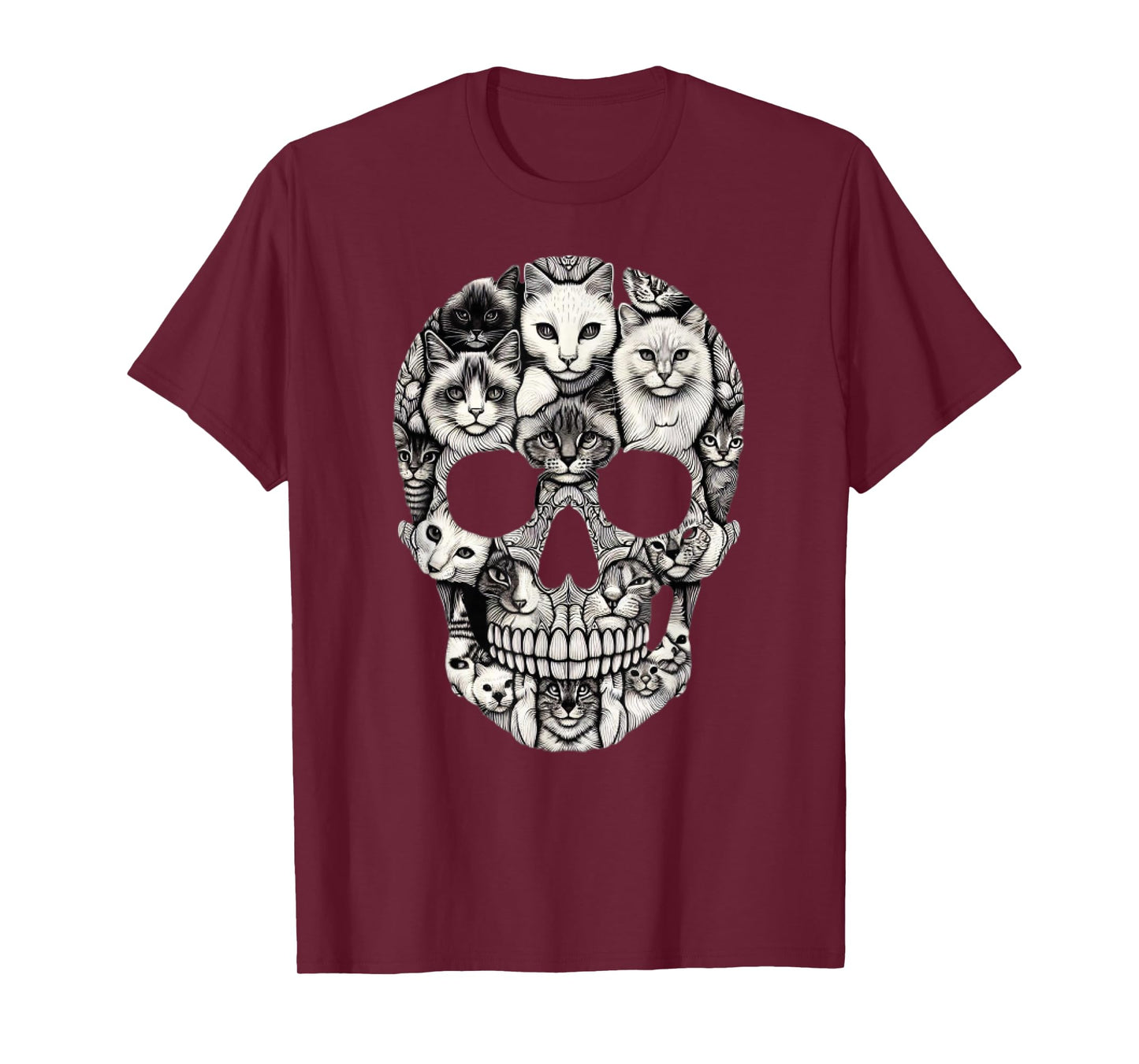 Cat Skull Skeleton Halloween Costume Skull Cat T-Shirt