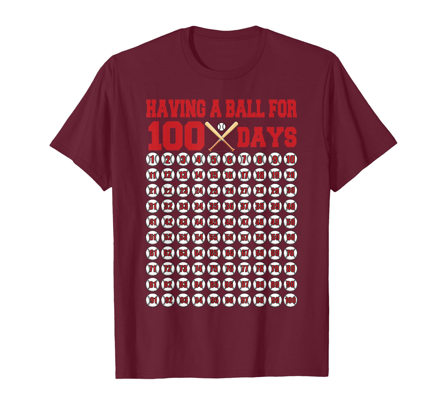 100 Days of School Boys Kids 100th Day of School Baseball T-Shirt