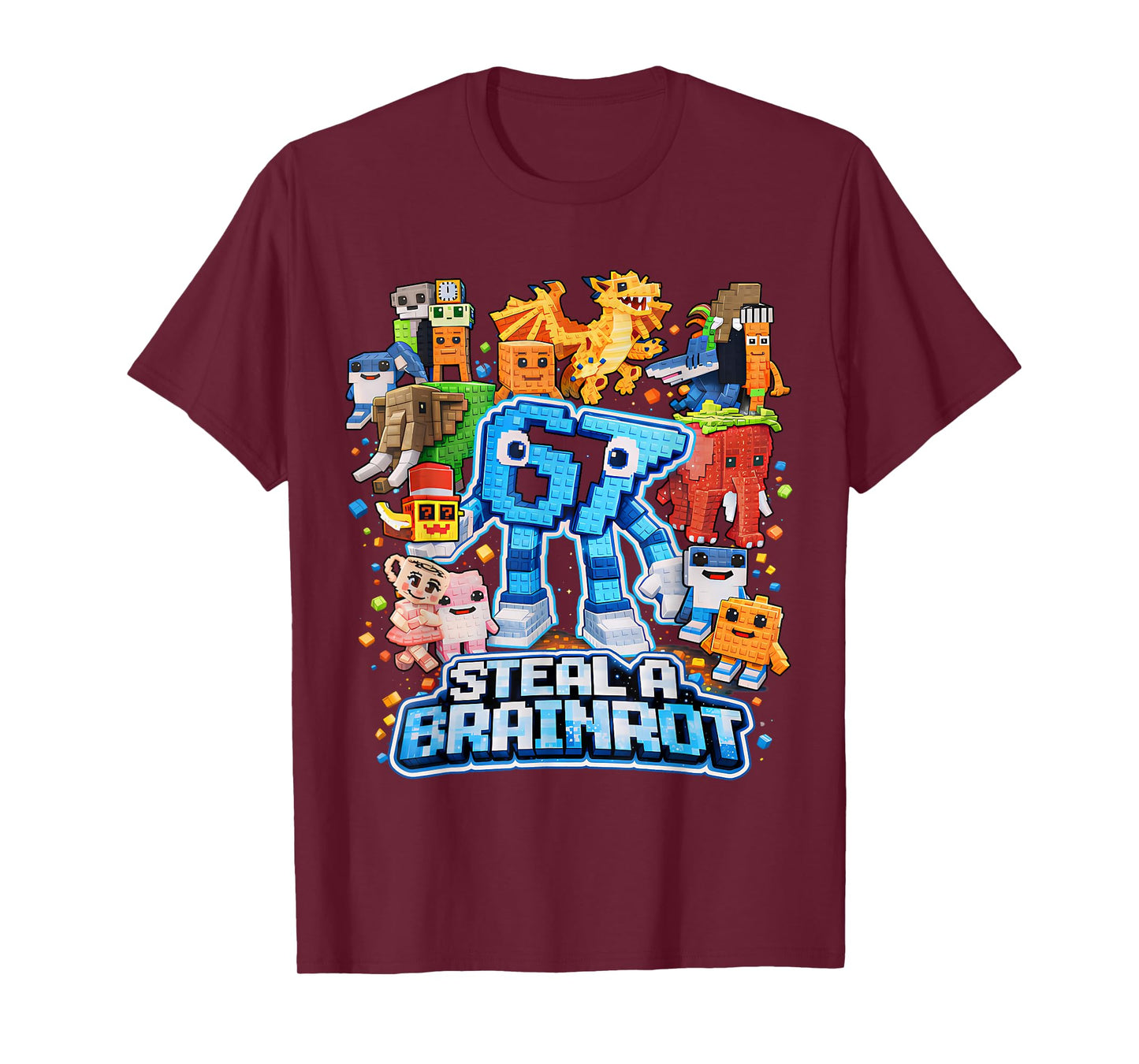 Six Seven 67 Steal a Brainrot Meme Gifts for Boys Kids Teen T-Shirt