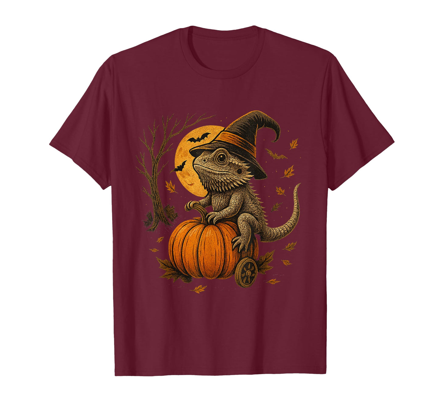 Bearded Dragon Halloween Pumpkin Witch Fall Costume T-Shirt