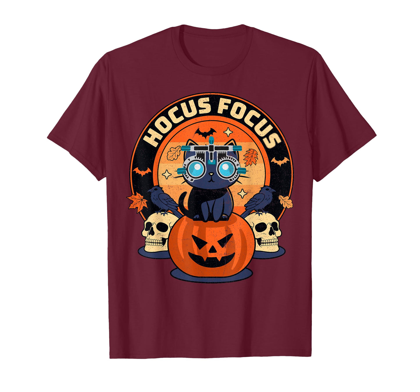 Hocus Focus Optometry Halloween Optometrist Eye Doctor Cat T-Shirt
