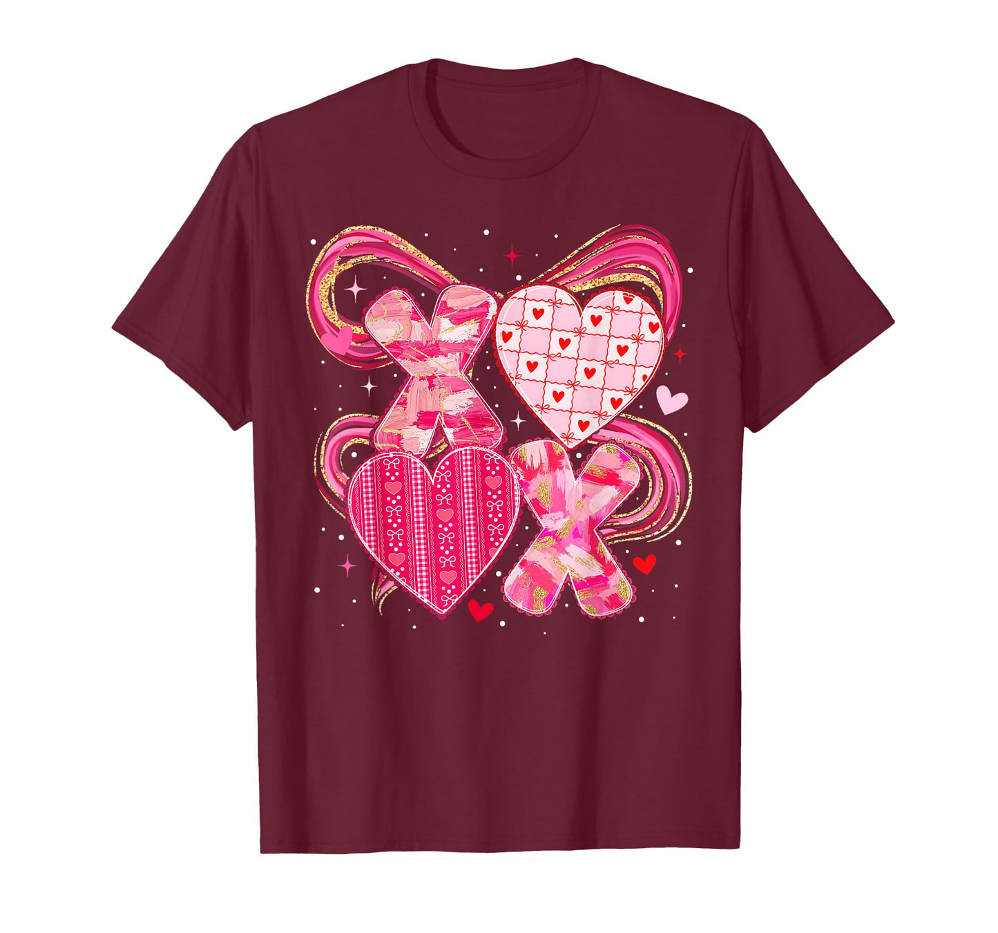 XOXO Valentine Pink Heart Coquette Bow Girl Women Kid T-Shirt