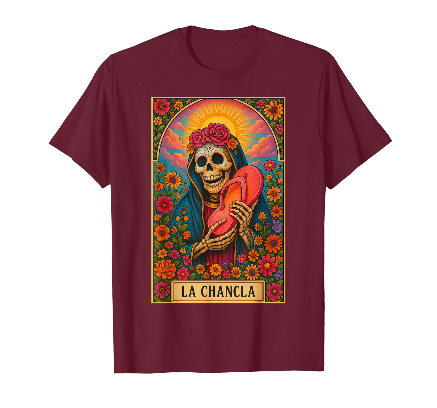 La Chancla Flip Flop Dingo Card Funny Mexican Tarot Card Mom T-Shirt