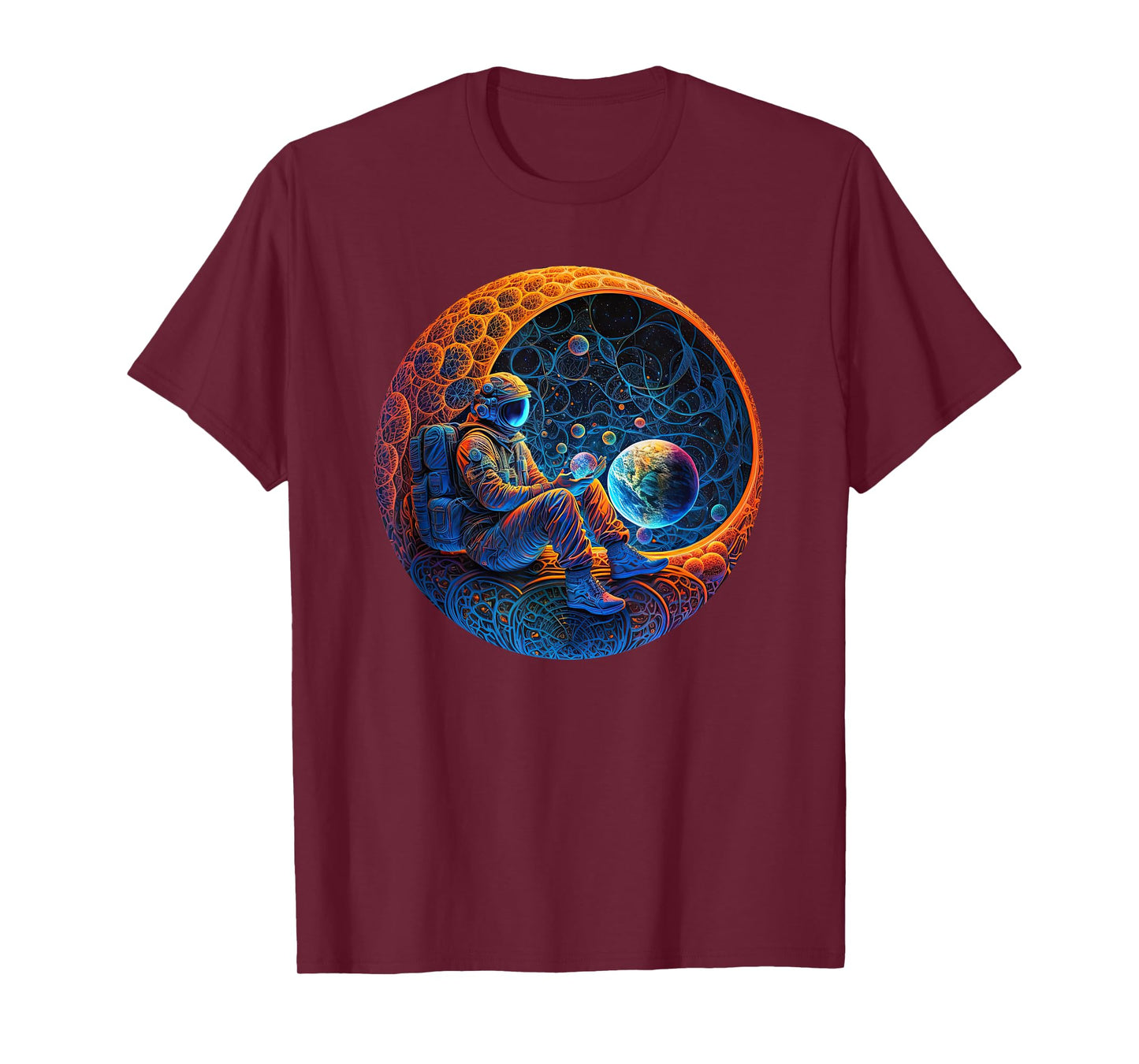 Meditating Astronaut Planets Meditation Astral Travel T-Shirt